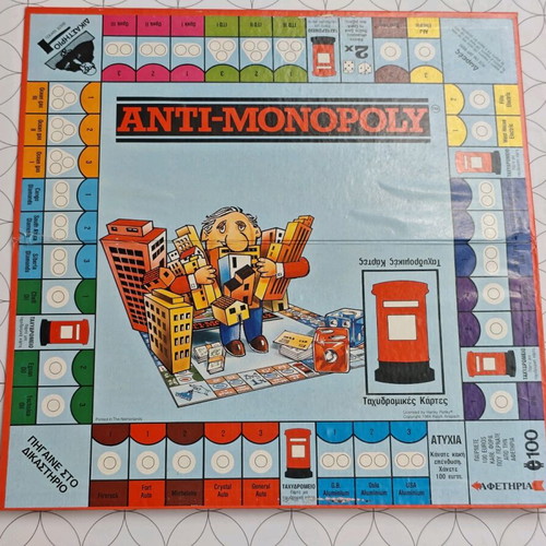 Anti-Monopoly board game Nilco 1984 used with missing parts