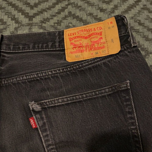 Levi's 501 Original Straight Jeans used, black, W36 L32, vintage style