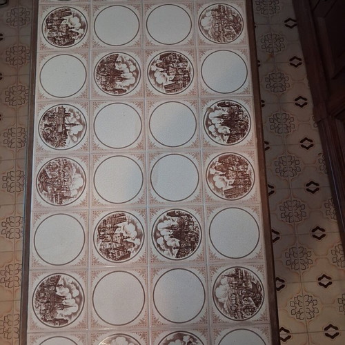 Coffee table used with wooden legs and marble top 126×65×64 cm