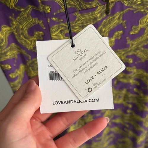 Love+Alicia dress new with tags, size S, purple and yellow