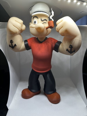 Popeye 3D printed figure like new, 28cm cartoon design