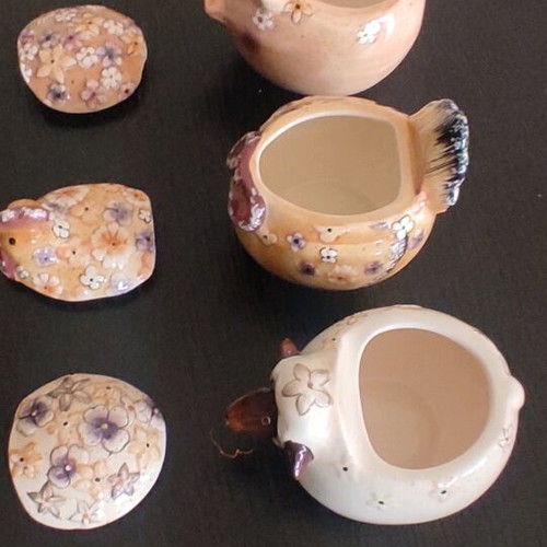 Porcelain animals like new with lid for salads