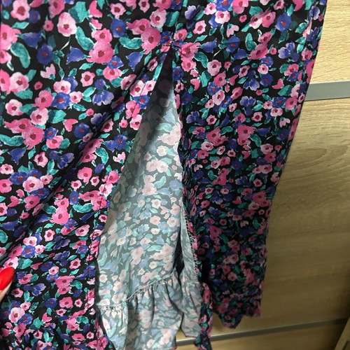 Floral dress with slit and buttons on chest, like new