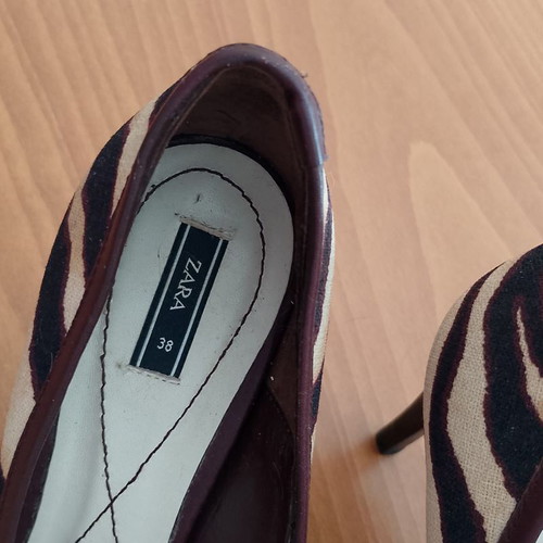 Zara peep toe pumps used, size 38, beige brown