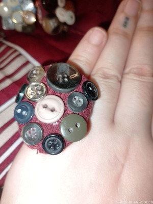 Handmade ring with buttons new