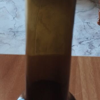 Swedish vase with double glass technique, amber color, like new