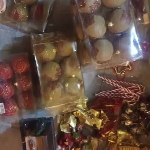Christmas decorations used, large lot with angels and lights