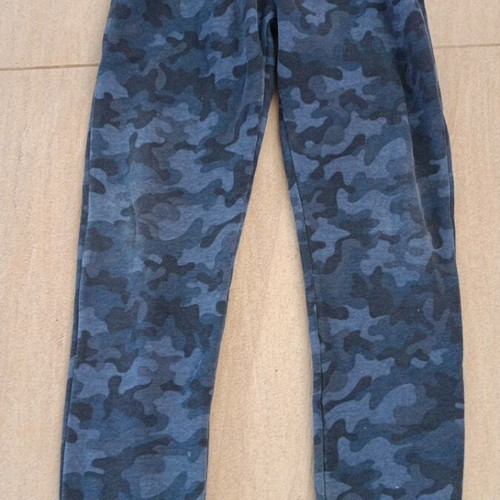 Sweatpants used, cotton, gray and blue, size 152-158 cm