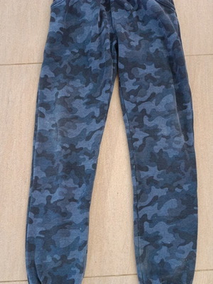 Sweatpants used, cotton, gray and blue, size 152-158 cm