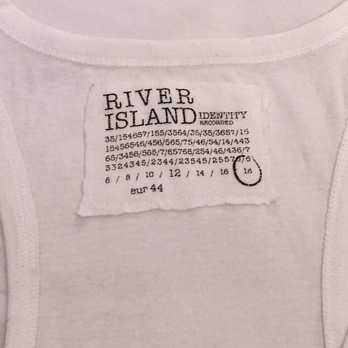 River Island sleeveless cotton tank top used, size 18, white