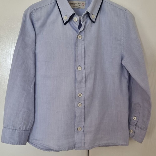 Zara Boys long-sleeve shirt turquoise size 4-5 years 110 cm like new