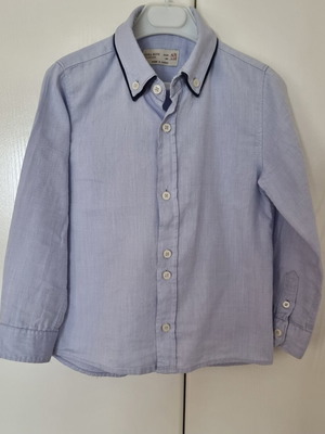 Zara Boys long-sleeve shirt turquoise size 4-5 years 110 cm like new