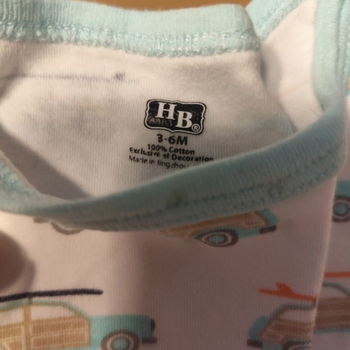 Baby Sleeveless Bodysuit HB with Cars like new, 3-6 months