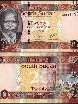 Νόμισμα 20 Sudanese Pounds Νότιο Σουδάν 2017 καινούργιο