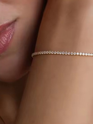 Steel bracelet with zirgon new, gold color