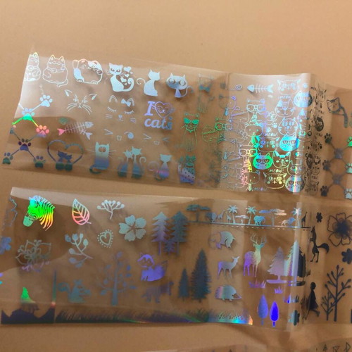 Ολογραφικά αυτοκόλλητα νυχιών Aurora Glass καινούργιο, πακέτο 5 τεμ.