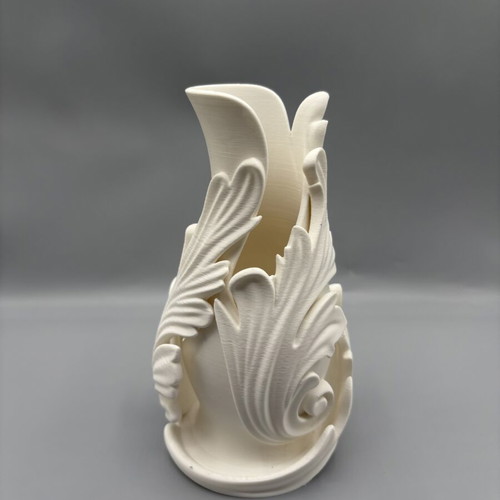 Decorative vase Baroque design with embossed acanthus leaves