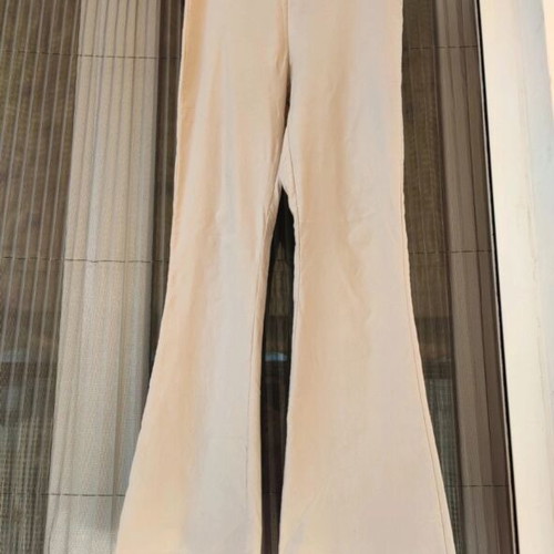 Beige elastic flare pants used, size Small, spring summer