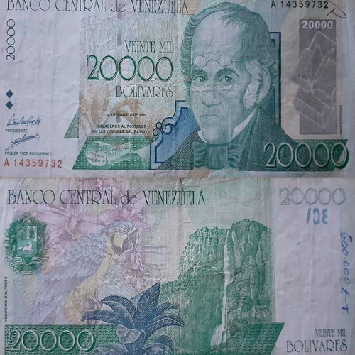 Venezuela 20,000 Bolivares 1998 banknote