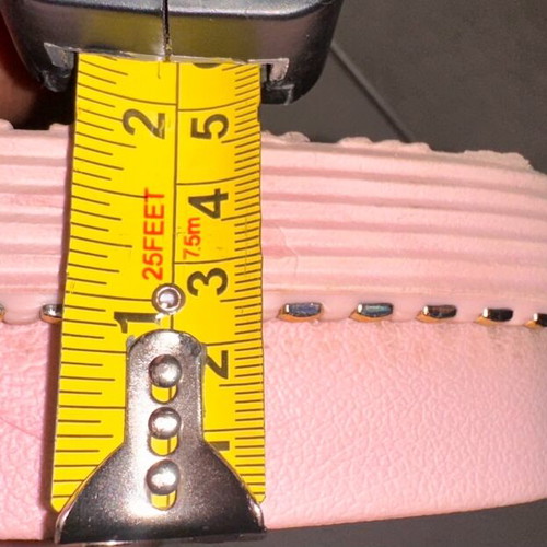 Keep Fred pink soft slippers like new with gold studs
