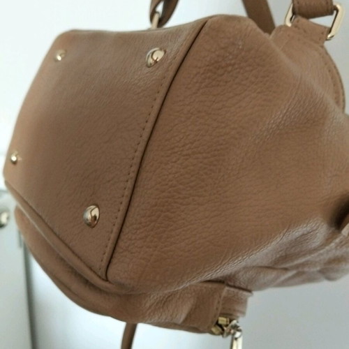 Lancaster leather backpack like new, medium, beige
