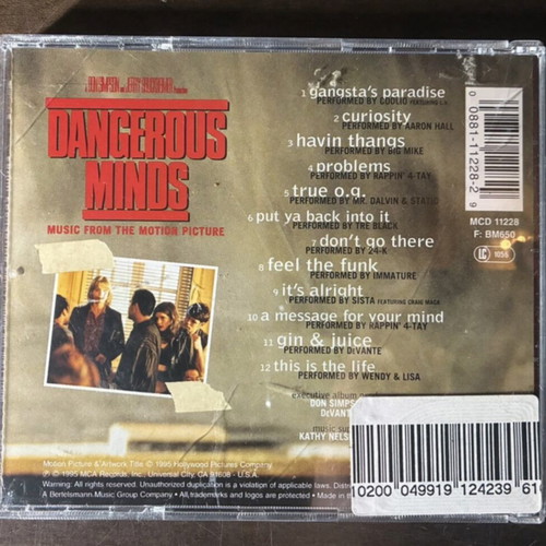 Dangerous Minds Original Soundtrack CD like new