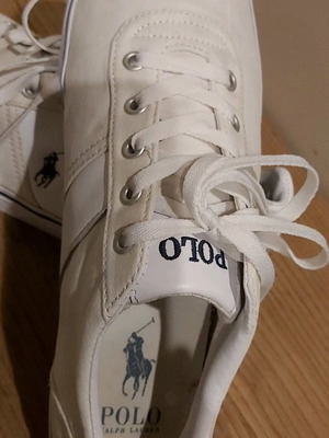 Polo Ralph Lauren men's shoes size 43 white canvas with leather details used
