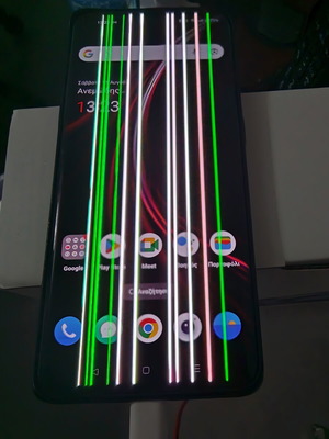 OnePlus 8 Pro smartphone with screen damage, 128GB, black