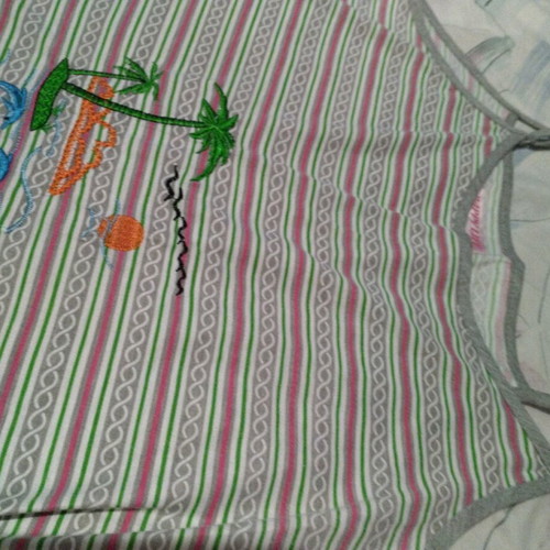 Pajama dress like new, white and gray
