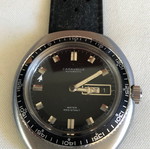 Vintage ρολόι Bulova Caravelle Automatic water resistant αφόρετο με μαύρο λουράκι καουτσούκ