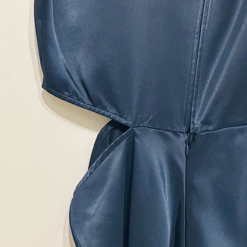 Zara blue satin dress with cutouts like new