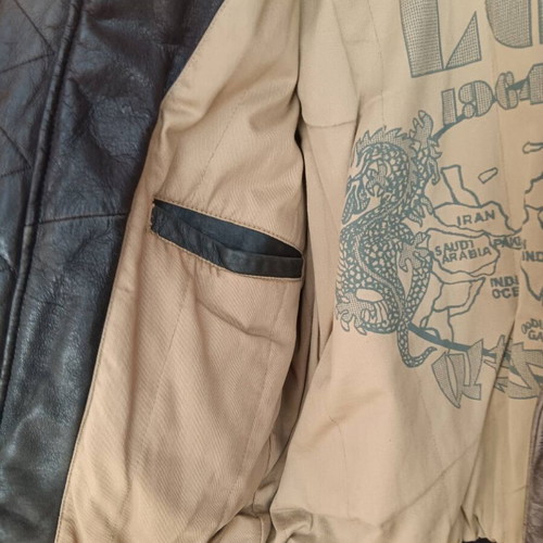Leather jacket used, authentic leather, brown, size M