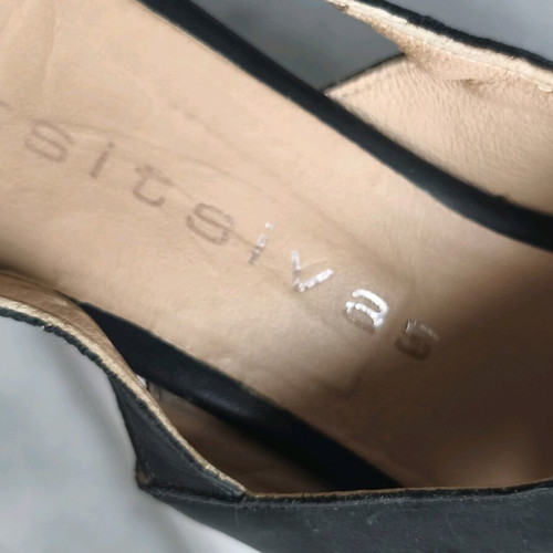 Tsitsivas handmade black leather platform sandals like new, size 39