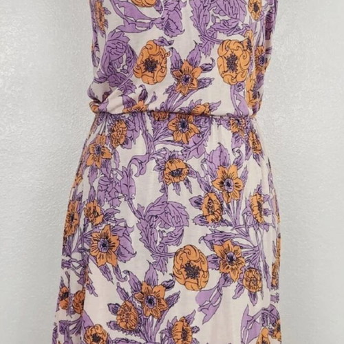 H&M Purple Floral Sleeveless Tank Top Dress, Size XS