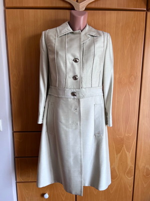 Champagne coat like new, tailored in Psaltou, Thessaloniki, size S-M