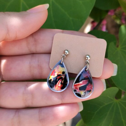 Drops earrings new, handmade with polymer clay and stainless steel