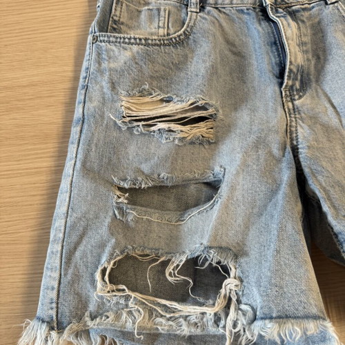 Miss Two distressed denim Bermuda shorts, size L/44