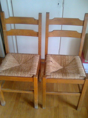 Wooden chairs used, set of two
