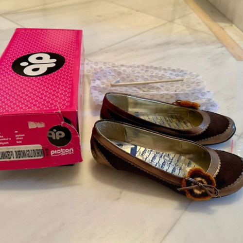 Piston brown/bronze ballerinas size 37 like new, low heel