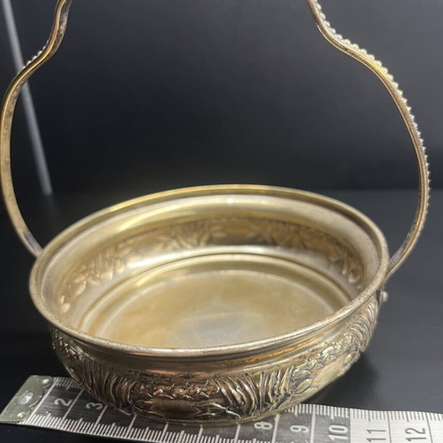 Art Deco Lenk Austria Collectible Brass Bowl Basket used
