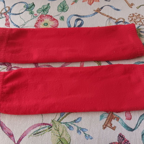 Children's long gloves used, red