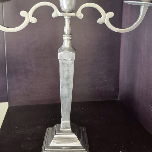 Bronze nickel-plated candelabrum 3-position used