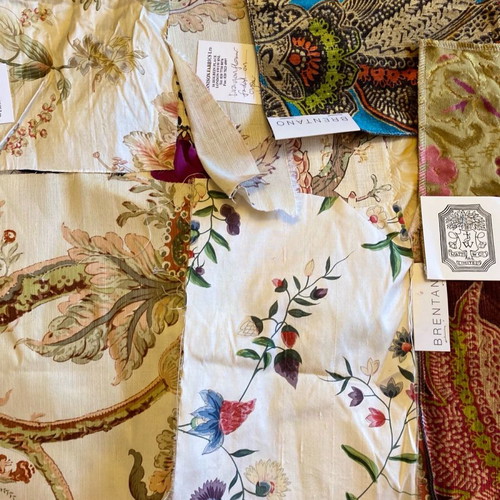 Collection of upholstery fabric remnants like new
