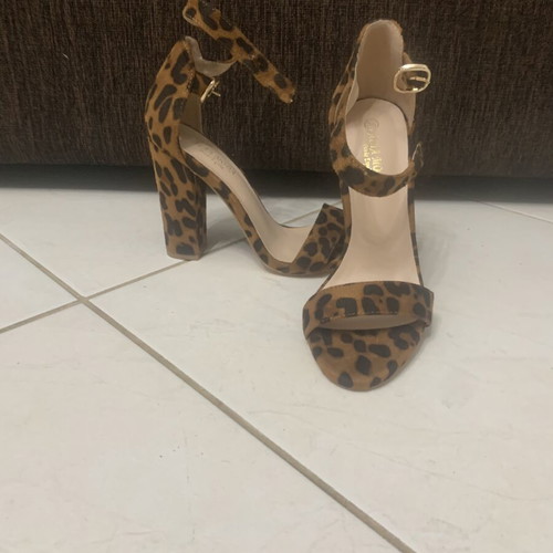 Leopard print sandals new, size 36, black and brown