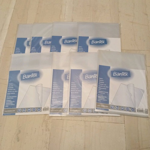 Bantex Transparent Plastic A4 Folders Pack of 8 new