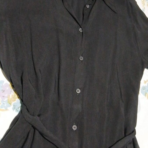 Black Long Shirt / Dress Anel (100% Viscose) - Size L