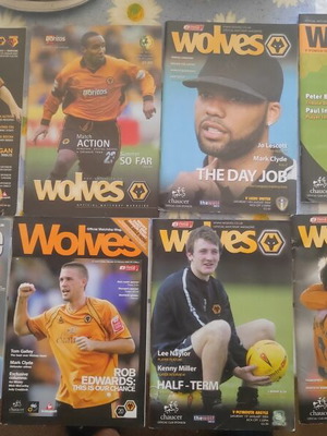 Wolves programs used, pack of 12, some from championship years
