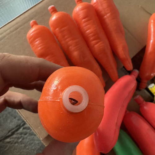 Carrot and other toy whistles, pack of 14