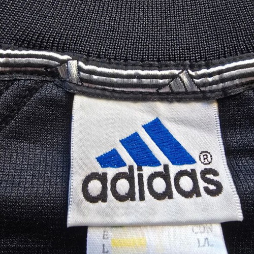 Adidas Vintage 90s Football Jersey Style T-Shirt, Black Beige, Large