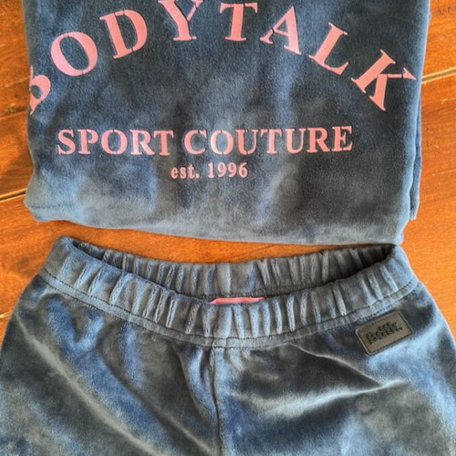 BodyTalk tracksuit for 10-year-old girls blue with pink letters like new